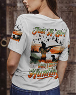 BLISSCORNERS JUST A GIRL WHO LOVES HUNTING ALL OVER PRINT