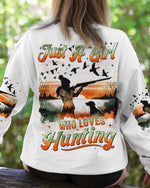 BLISSCORNERS JUST A GIRL WHO LOVES HUNTING ALL OVER PRINT