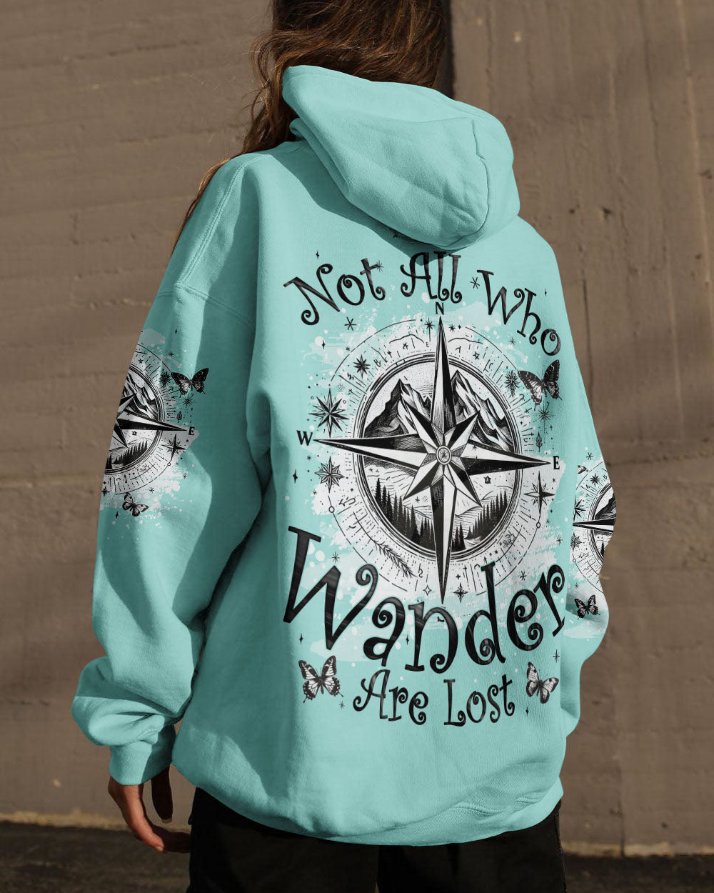 BLISSCORNERS NOT ALL WHO WANDER ARE LOST COMPASS ALL OVER PRINT