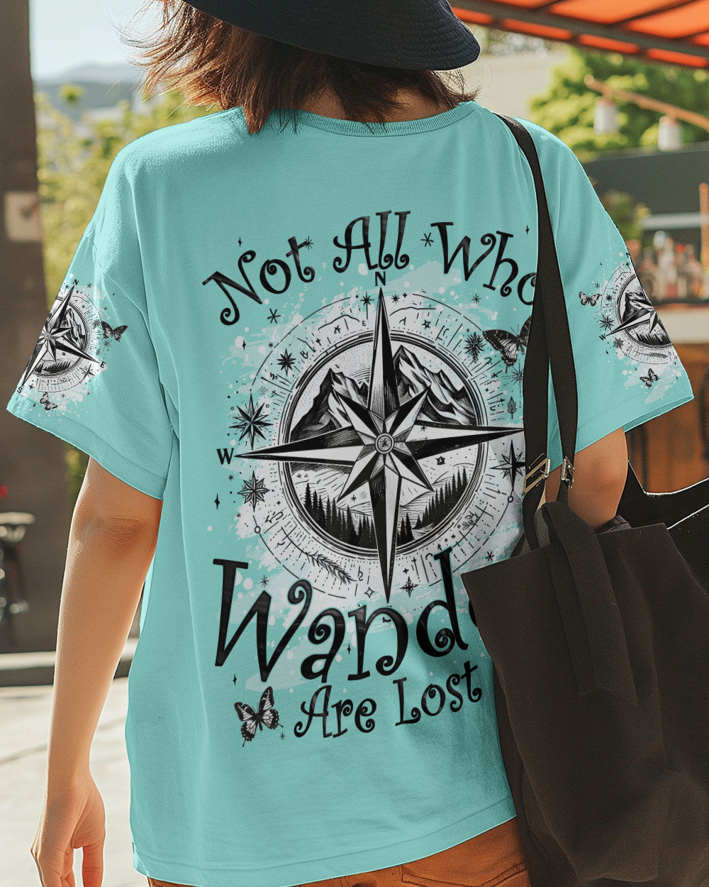 BLISSCORNERS NOT ALL WHO WANDER ARE LOST COMPASS ALL OVER PRINT