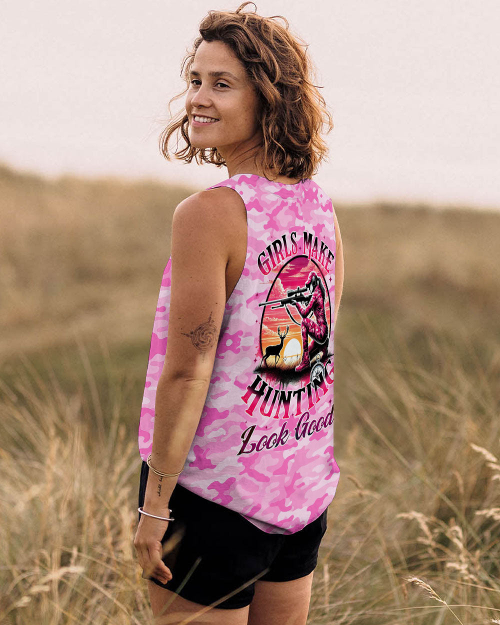 BLISSCORNERS GIRLS MAKE HUNTING LOOK GOOD ALL OVER PRINT