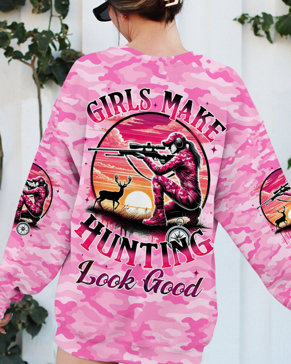 BLISSCORNERS GIRLS MAKE HUNTING LOOK GOOD ALL OVER PRINT