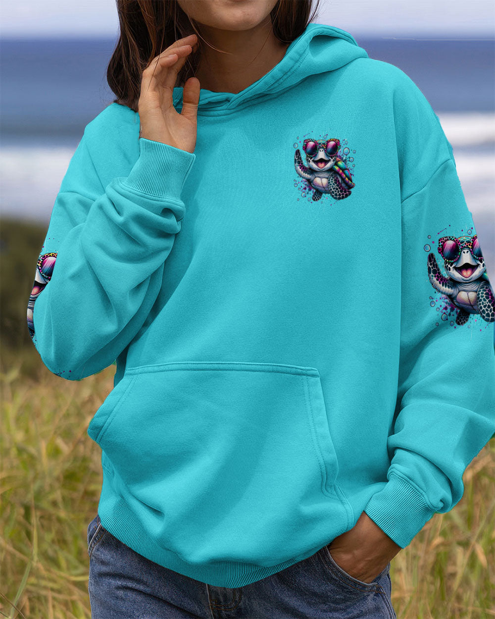BLISSCORNERS SMELL THE SEA FEEL THE BREEZE TURTLE ALL OVER PRINT