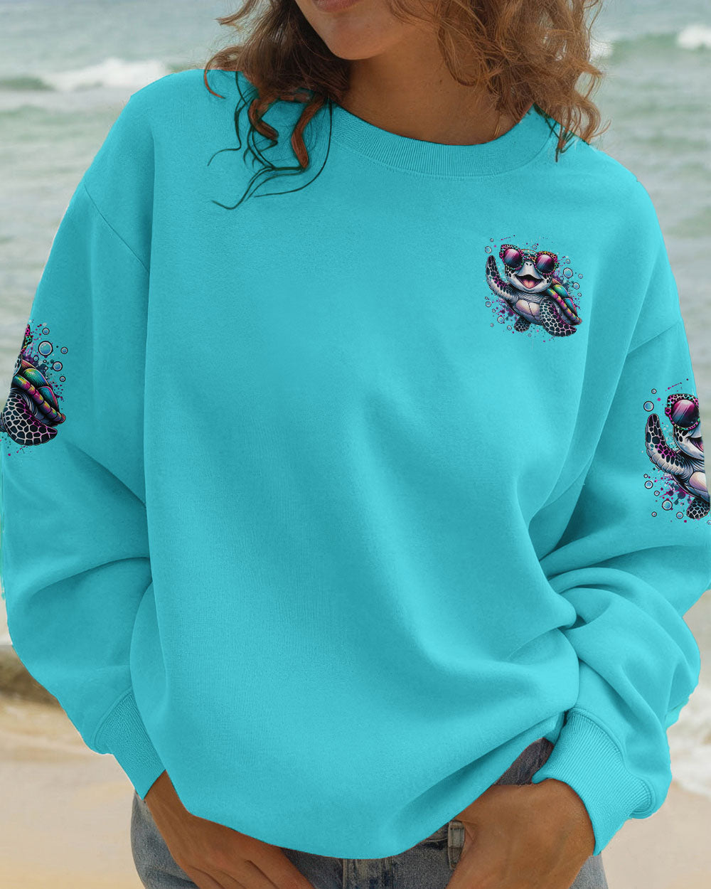 BLISSCORNERS SMELL THE SEA FEEL THE BREEZE TURTLE ALL OVER PRINT