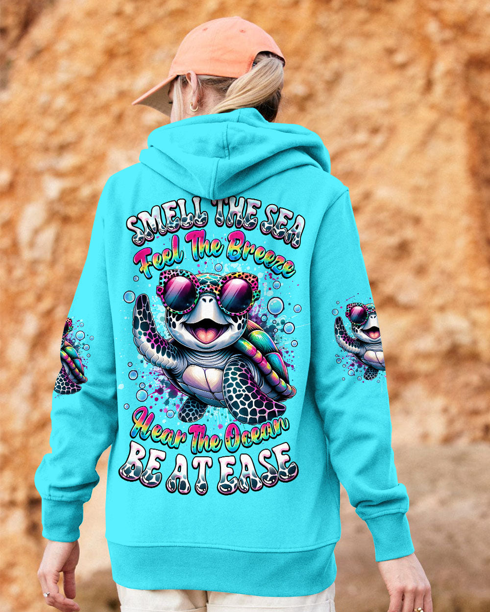 BLISSCORNERS SMELL THE SEA FEEL THE BREEZE TURTLE ALL OVER PRINT