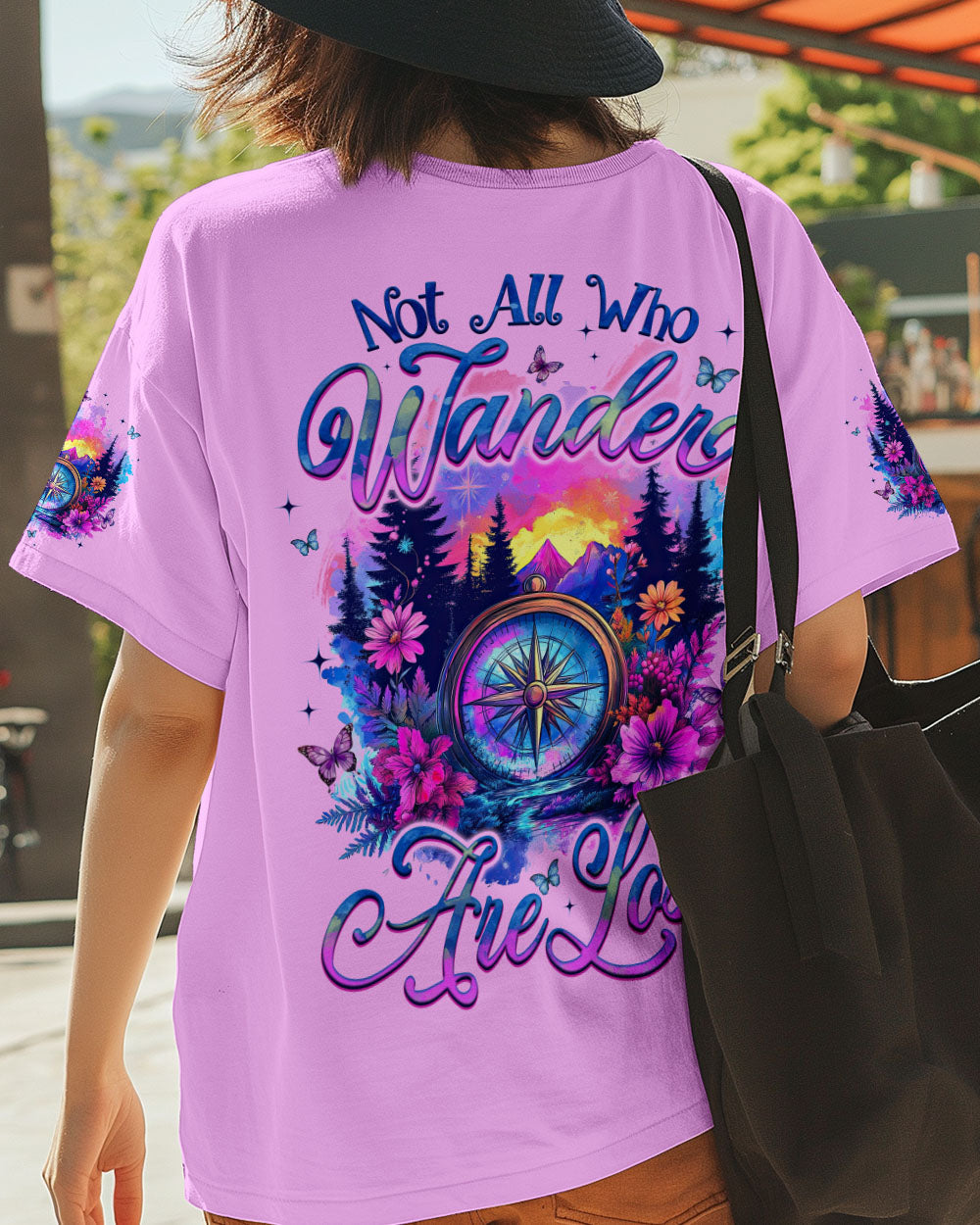 BLISSCORNERS NOT ALL WHO WANDER ARE LOST COMPASS ALL OVER PRINT