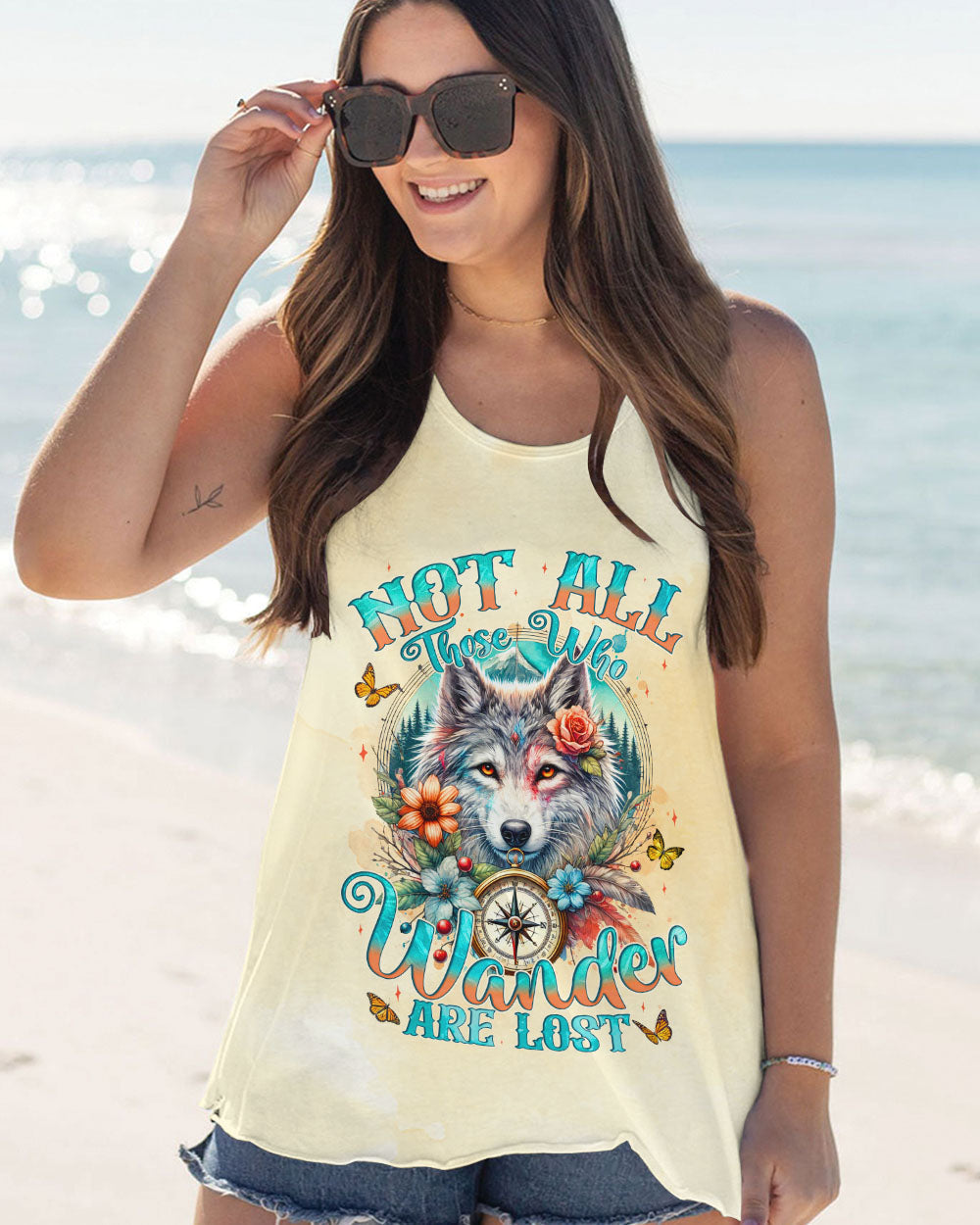 BLISSCORNERS NOT ALL THOSE WHO WANDER ARE LOST WOLF ALL OVER PRINT
