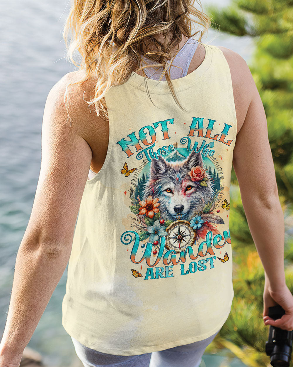 BLISSCORNERS NOT ALL THOSE WHO WANDER ARE LOST WOLF ALL OVER PRINT