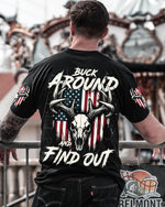 BLISSCORNERS BUCK AROUND AND FIND OUT DEER HUNTING ALL OVER PRINT