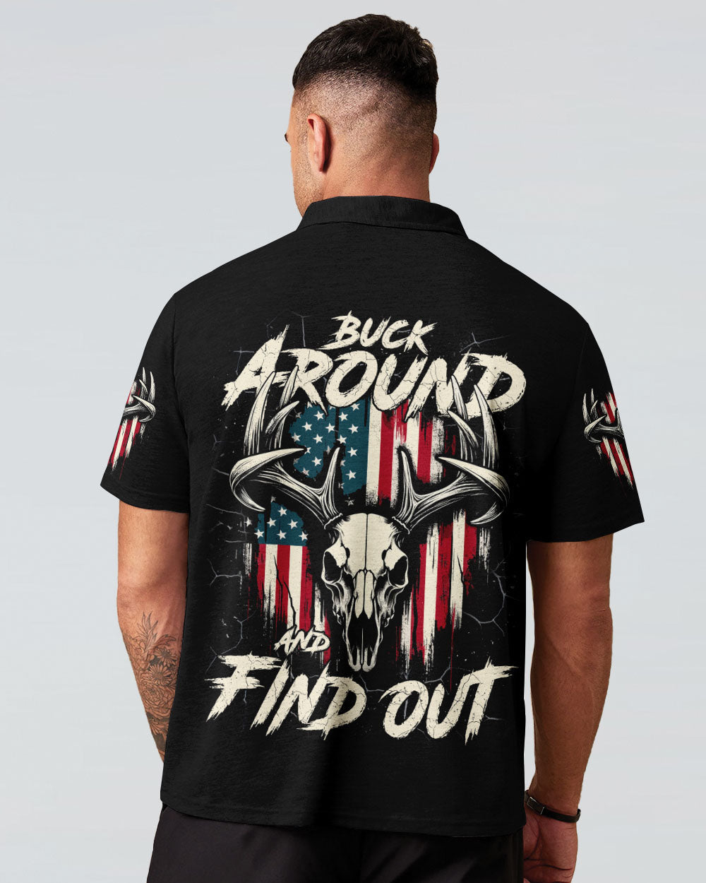 BLISSCORNERS BUCK AROUND AND FIND OUT DEER HUNTING ALL OVER PRINT