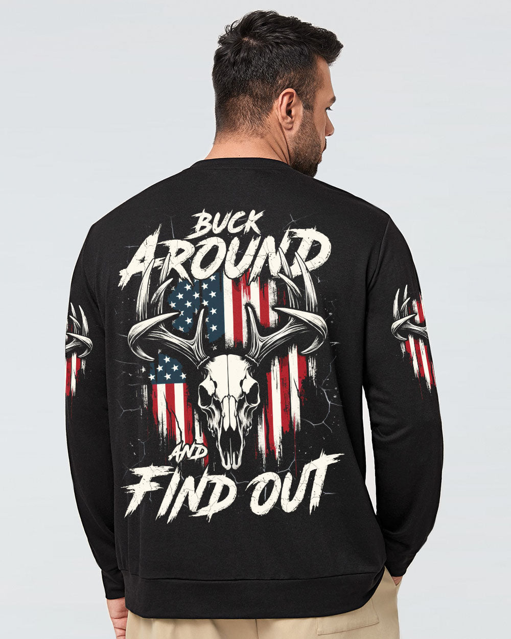 BLISSCORNERS BUCK AROUND AND FIND OUT DEER HUNTING ALL OVER PRINT