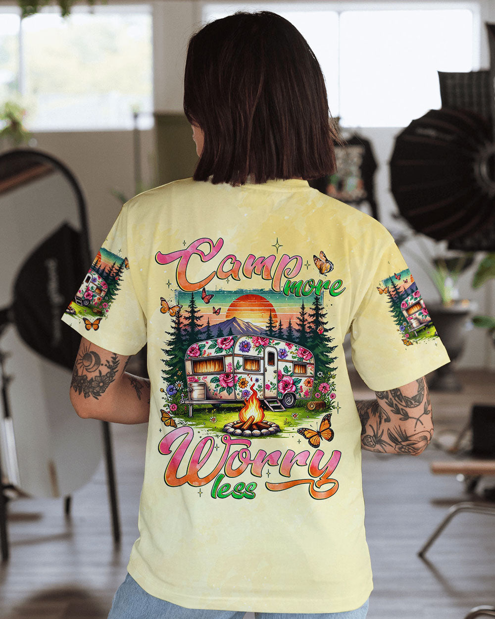 BLISSCORNERS CAMP MORE WORRY LESS ALL OVER PRINT