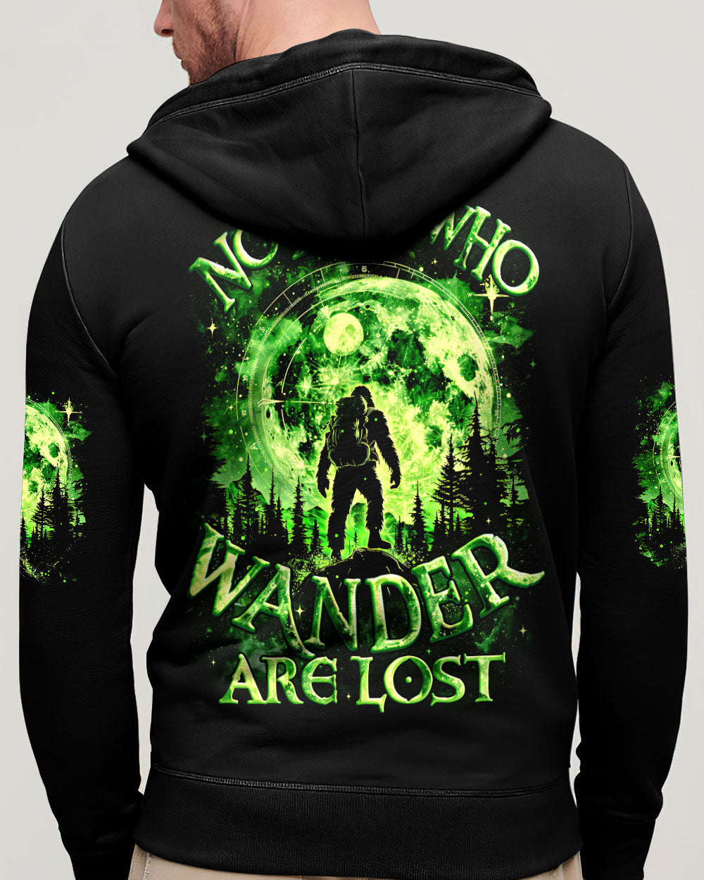 BLISSCORNERS NOT ALL WHO WANDER ARE LOST BIGFOOT ALL OVER PRINT