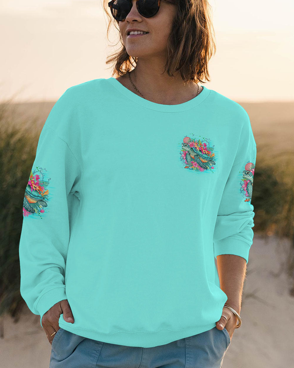 BLISSCORNERS SALTWATER HEALS EVERYTHING TURTLE ALL OVER PRINT