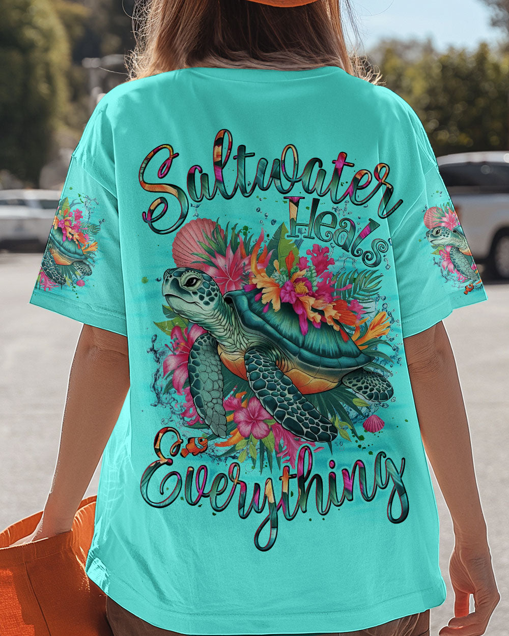 BLISSCORNERS SALTWATER HEALS EVERYTHING TURTLE ALL OVER PRINT