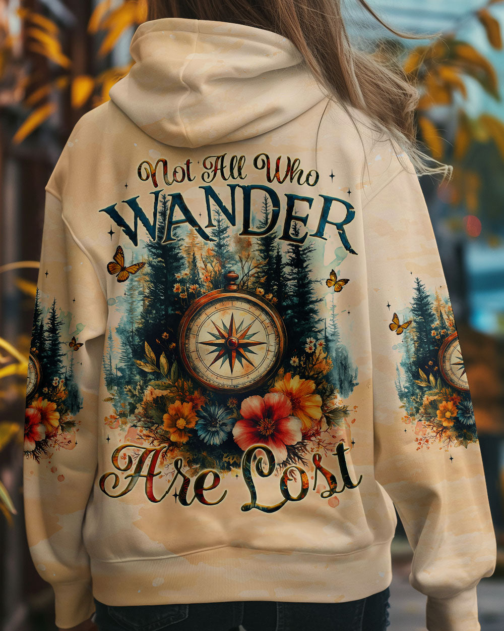 BLISSCORNERS NOT ALL WHO WANDER ARE LOST COMPASS ALL OVER PRINT