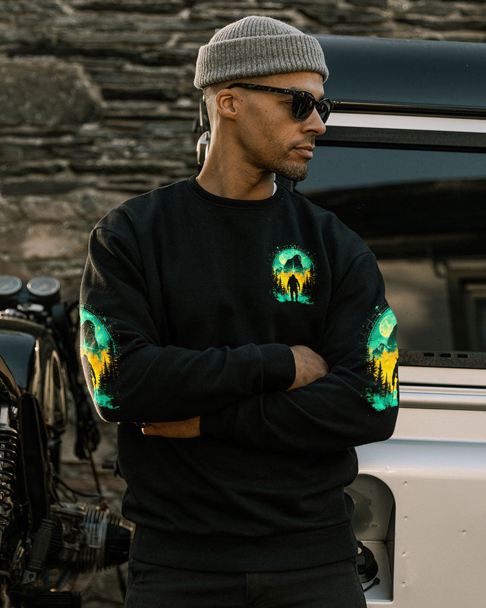 BLISSCORNERS BIGFOOT SAW ME BUT NOBODY BELIEVES HIM ALL OVER PRINT