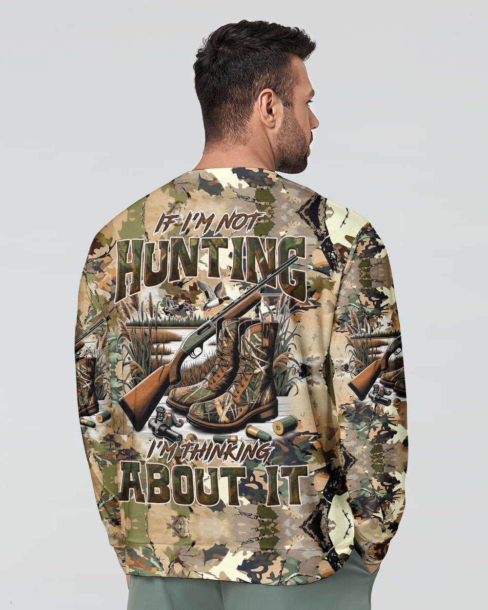 BLISSCORNERS IF I'M NOT HUNTING I'M THINKING ABOUT IT ALL OVER PRINT