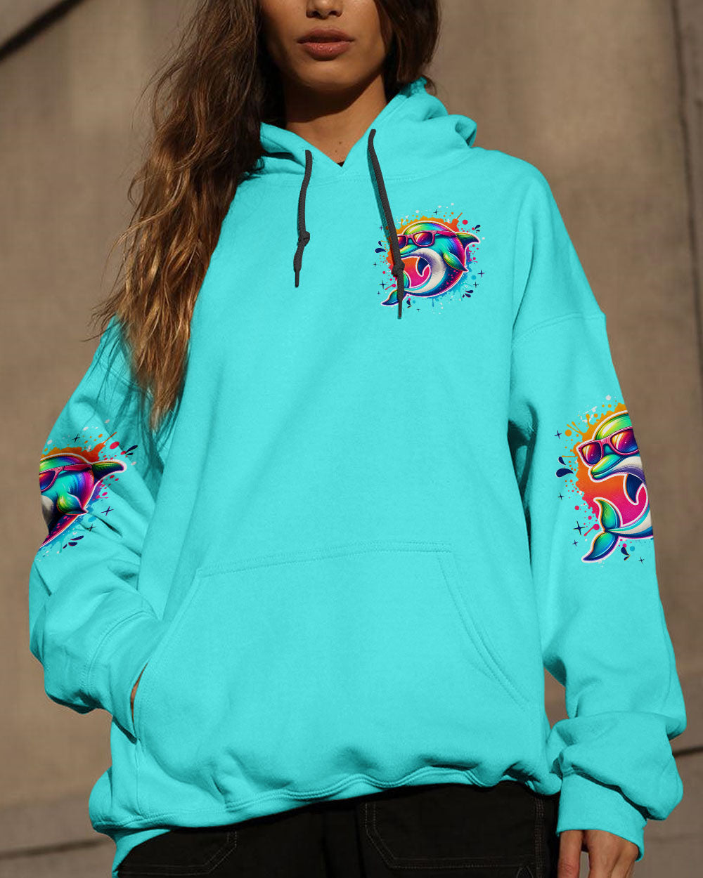 BLISSCORNERS SMELL THE SEA FEEL THE BREEZE  DOLPHIN ALL OVER PRINT