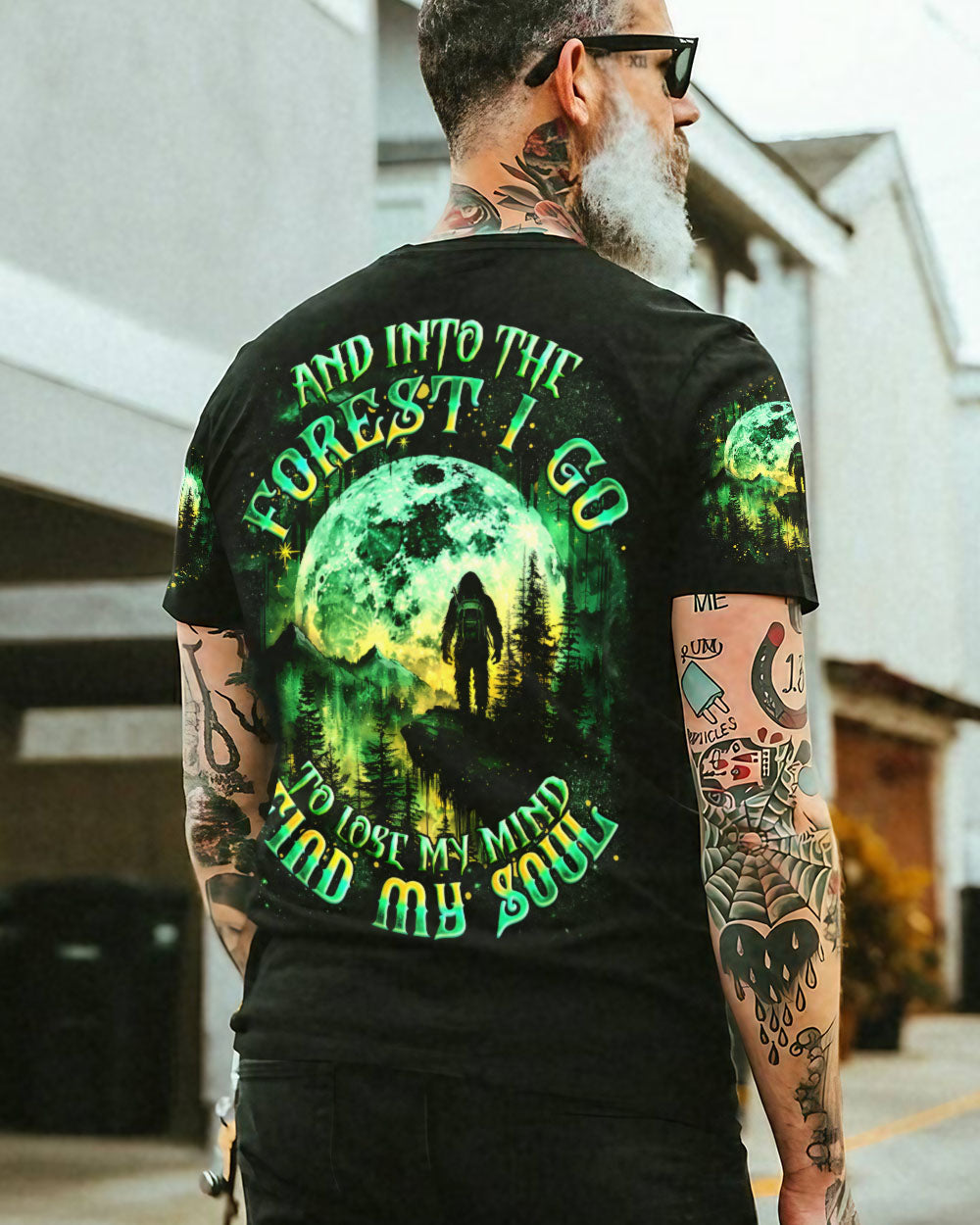 BLISSCORNERS AND INTO THE FOREST I GO BIGFOOT ALL OVER PRINT