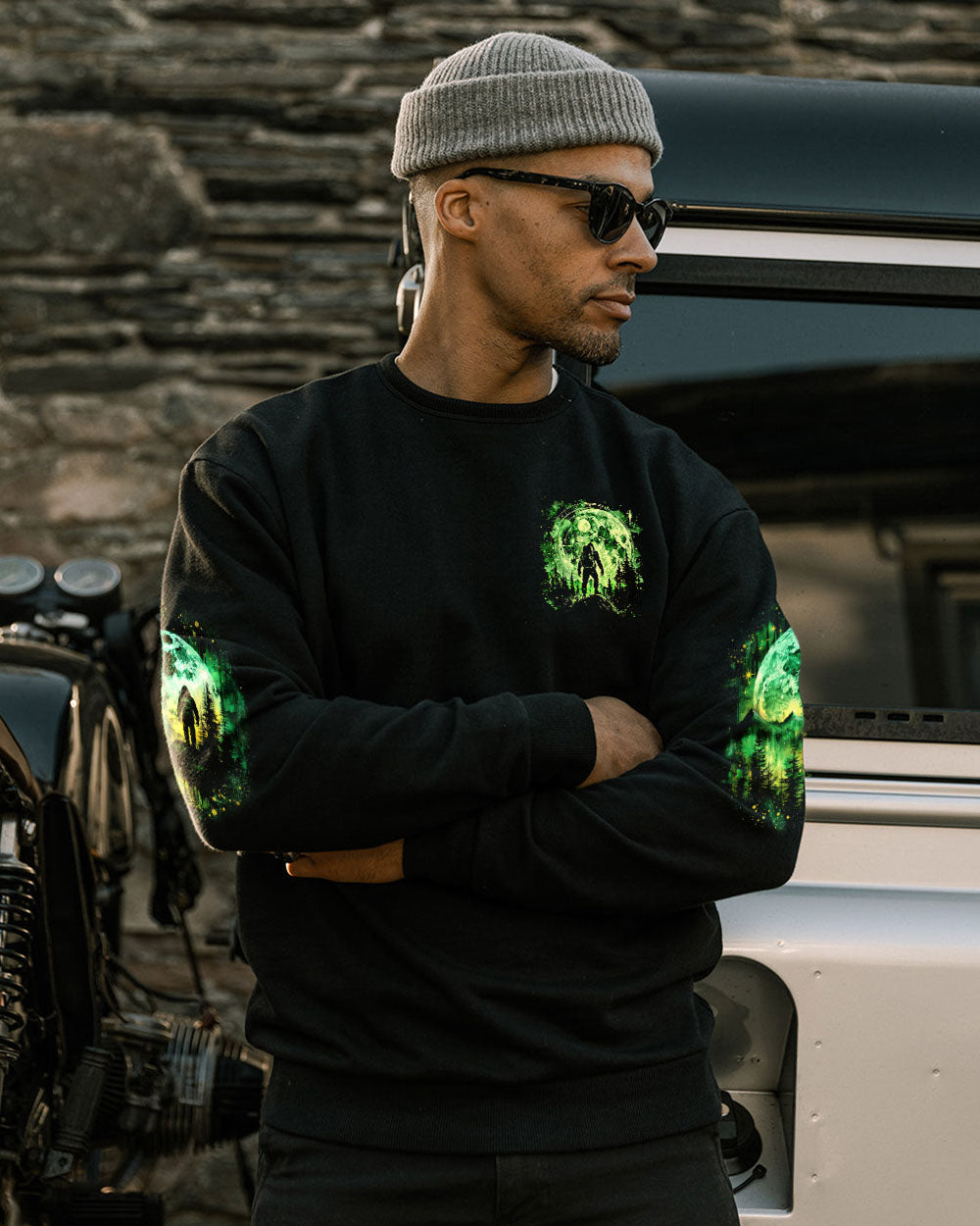 BLISSCORNERS AND INTO THE FOREST I GO BIGFOOT ALL OVER PRINT