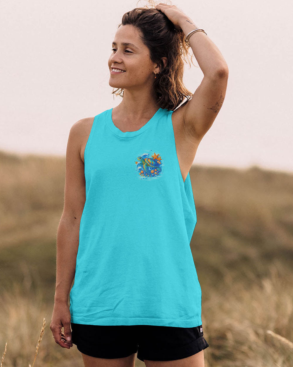 BLISSCORNERS SMELL THE SEA FEEL THE BREEZE TURTLE ALL OVER PRINT