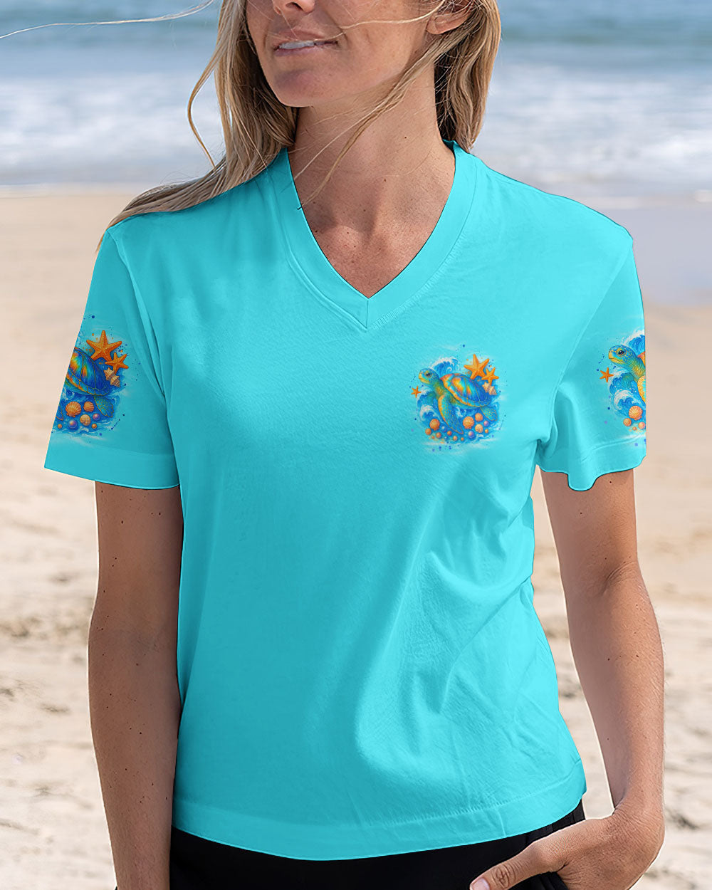 BLISSCORNERS SMELL THE SEA FEEL THE BREEZE TURTLE ALL OVER PRINT