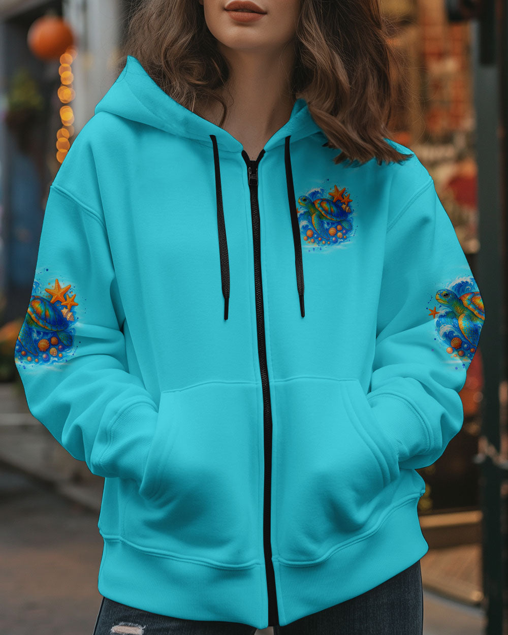 BLISSCORNERS SMELL THE SEA FEEL THE BREEZE TURTLE ALL OVER PRINT