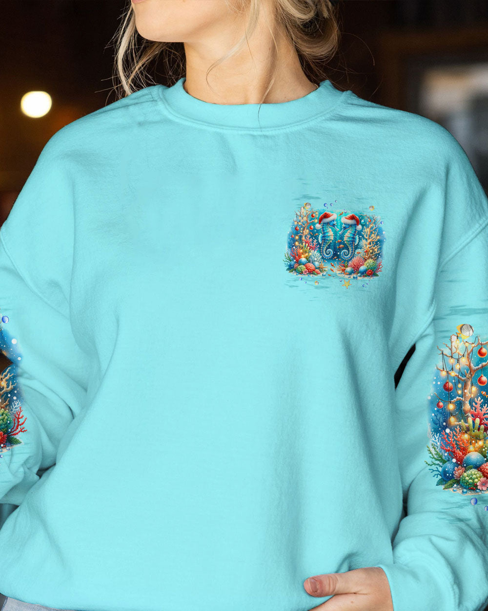 BLISSCORNERS SOME GIRLS ARE JUST BORN SEAHORSE CHRISTMAS ALL OVER PRINT