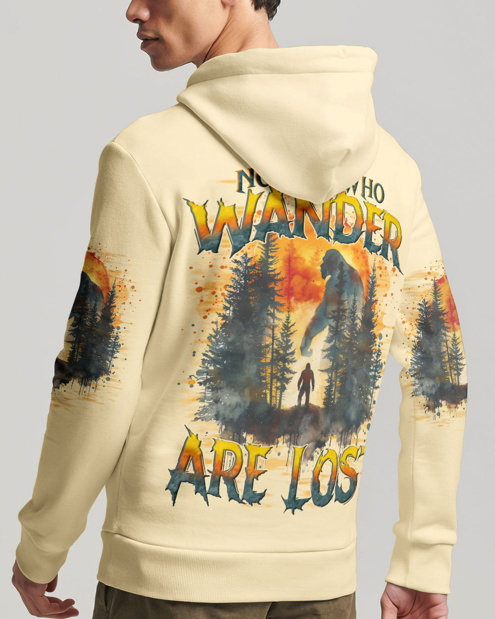 BLISSCORNERS NOT ALL WHO WANDER ARE LOST BIGFOOT ALL OVER PRINT