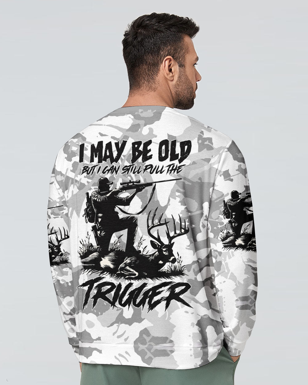 BLISSCORNERS I MAY BE OLD BUT I CAN STILL PULL THE TRIGGER ALL OVER PRINT