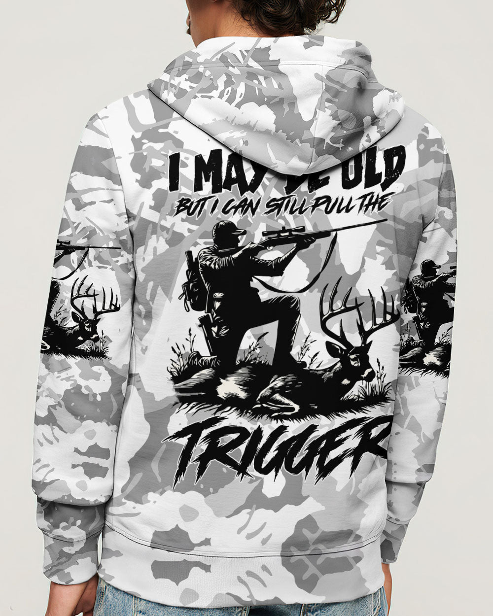 BLISSCORNERS I MAY BE OLD BUT I CAN STILL PULL THE TRIGGER ALL OVER PRINT