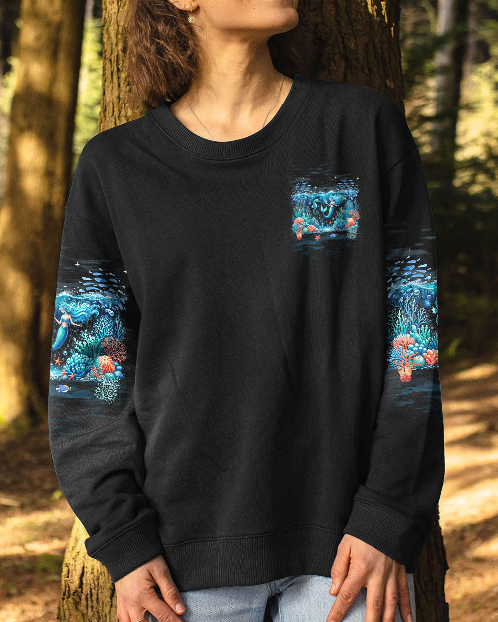 BLISSCORNERS SOME GIRLS ARE JUST BORN MERMAID AND SEAHORSE ALL OVER PRINT