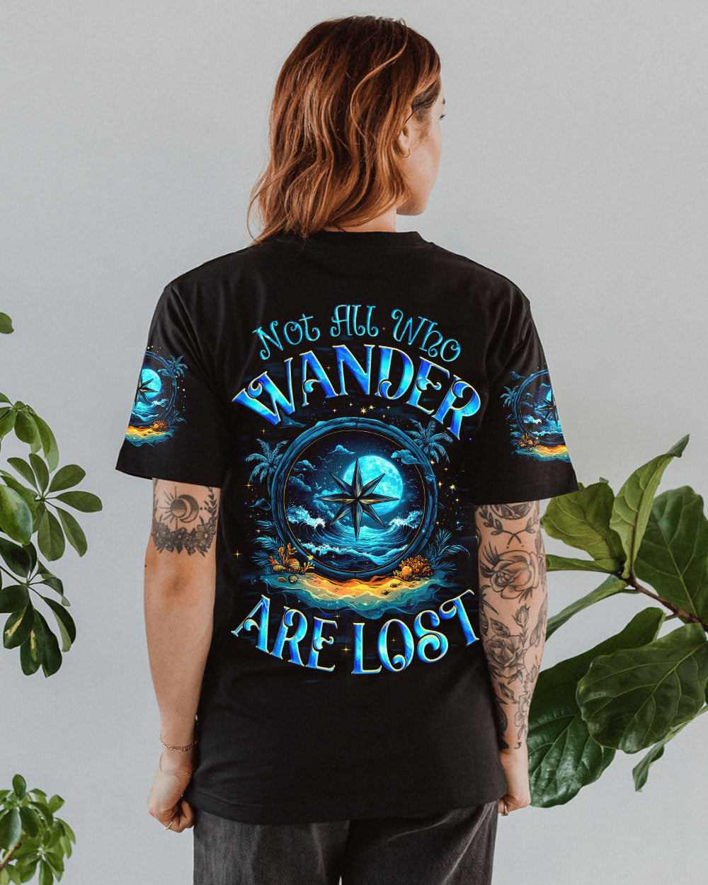 BLISSCORNERS NOT ALL WHO WANDER ARE LOST COMPASS ALL OVER PRINT
