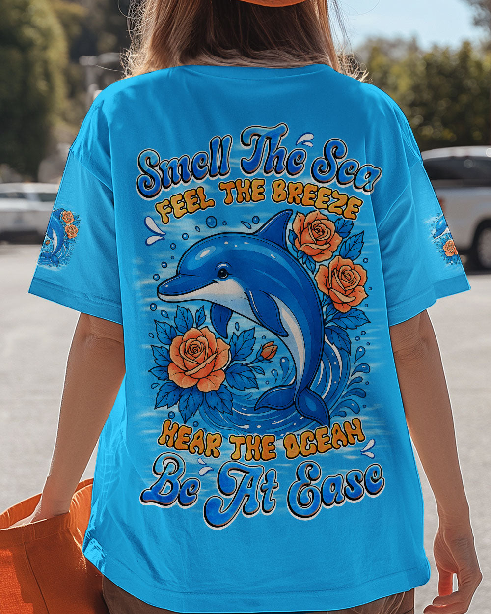BLISSCORNERS SMELL THE SEA FEEL THE BREEZE DOLPHIN ALL OVER PRINT