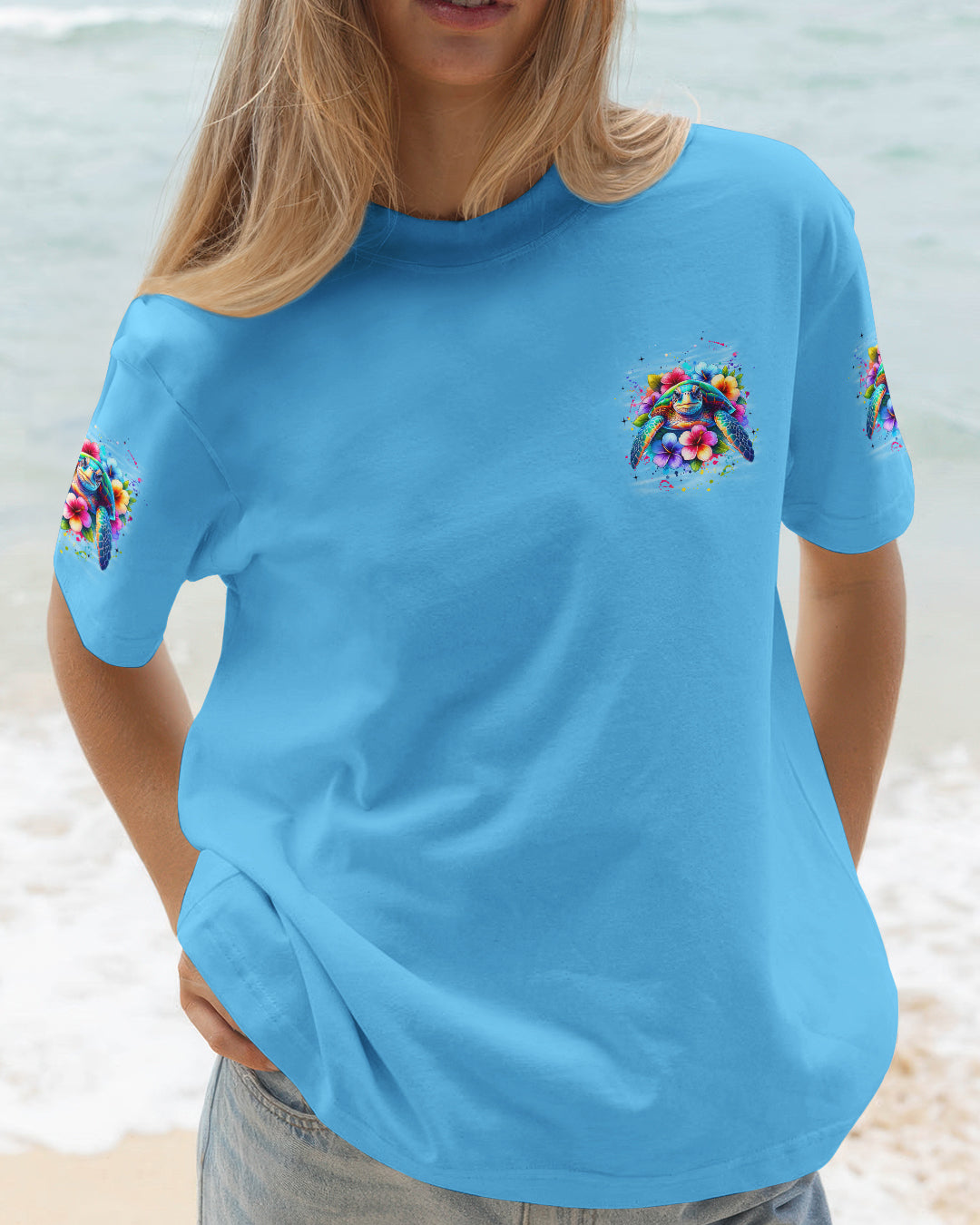 BLISSCORNERS SMELL THE SEA FEEL THE BREEZE TURTLE ALL OVER PRINT