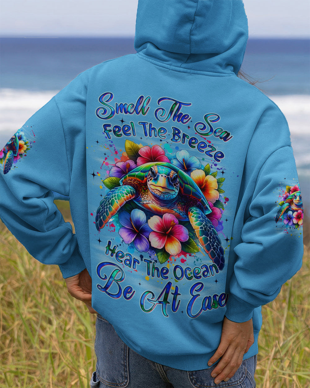 BLISSCORNERS SMELL THE SEA FEEL THE BREEZE TURTLE ALL OVER PRINT