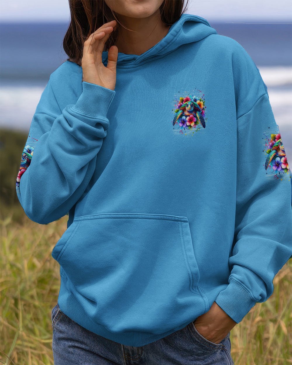 BLISSCORNERS SMELL THE SEA FEEL THE BREEZE TURTLE ALL OVER PRINT
