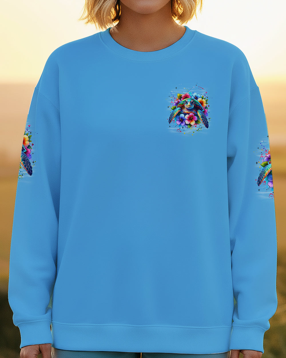 BLISSCORNERS SMELL THE SEA FEEL THE BREEZE TURTLE ALL OVER PRINT