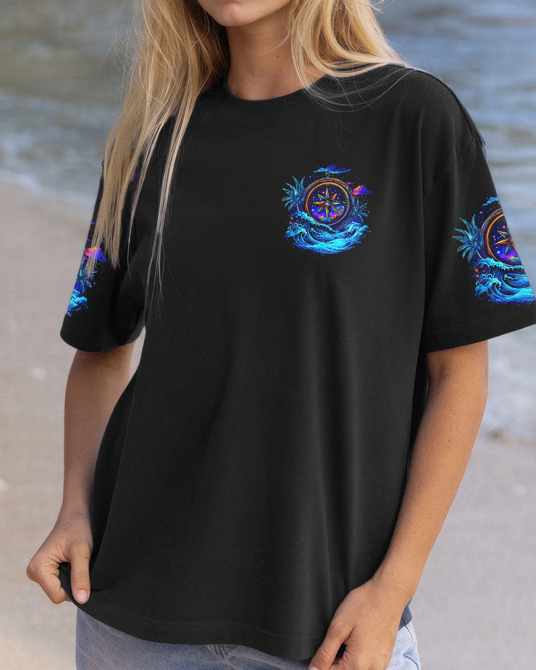 BLISSCORNERS SALTWATER HEALS EVERYTHING COMPASS ALL OVER PRINT