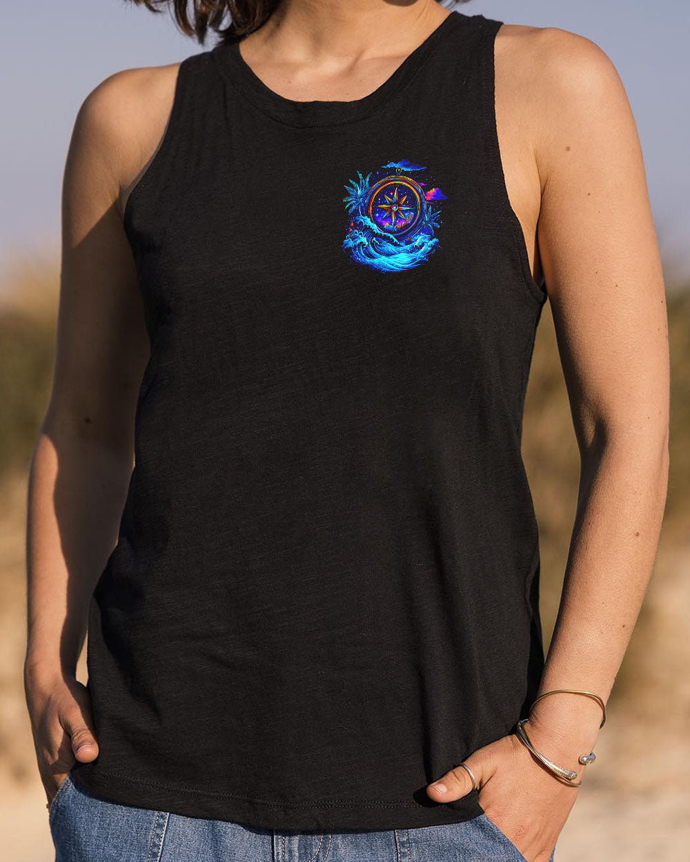 BLISSCORNERS SALTWATER HEALS EVERYTHING COMPASS ALL OVER PRINT