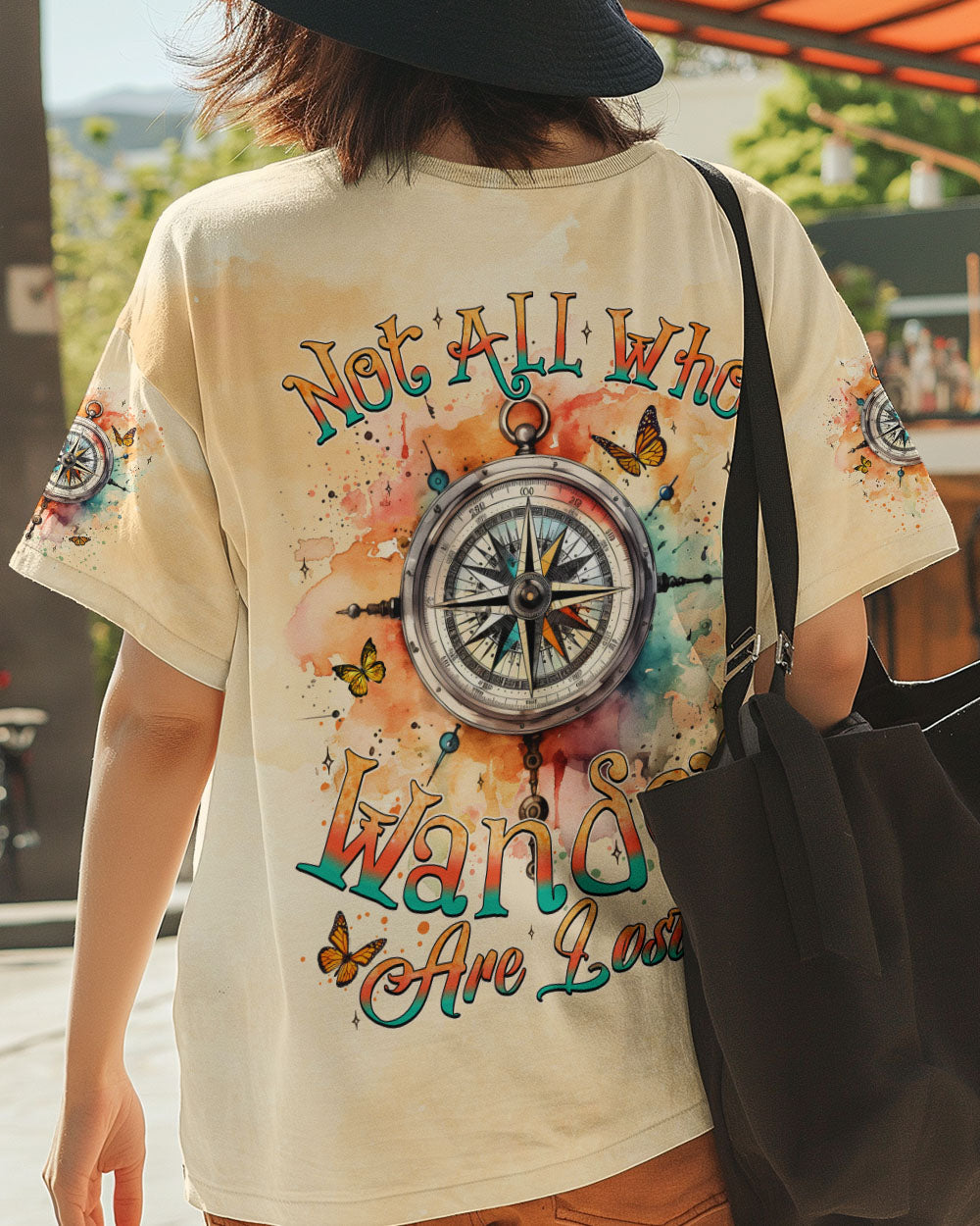 BLISSCORNERS NOT ALL WHO WANDER ARE LOST COMPASS ALL OVER PRINT