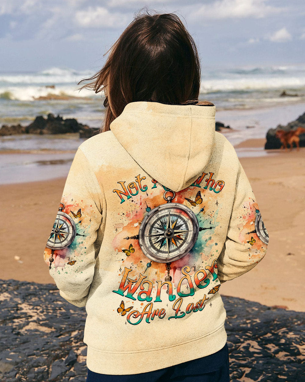 BLISSCORNERS NOT ALL WHO WANDER ARE LOST COMPASS ALL OVER PRINT