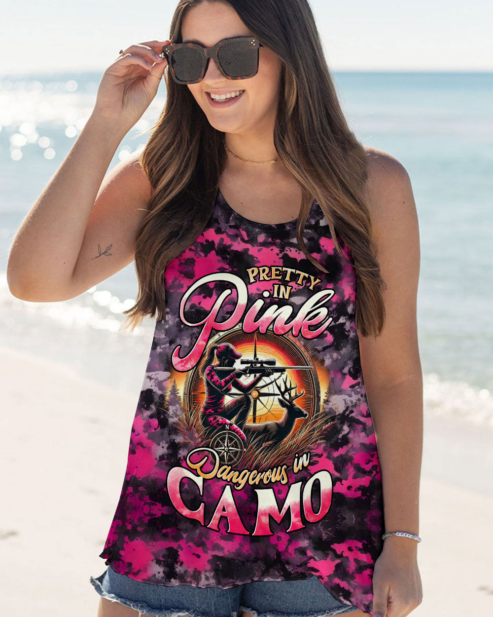 BLISSCORNERS (HOT DEAL) PRETTY IN PINK HUNTING ALL OVER PRINT