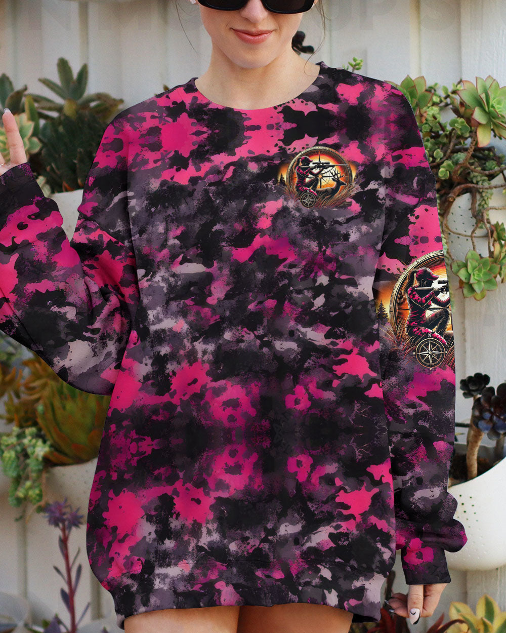 BLISSCORNERS (HOT DEAL) PRETTY IN PINK HUNTING ALL OVER PRINT