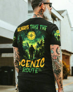 BLISSCORNERS ALWAYS TAKE THE SCENIC ROUTE BIGFOOT ALL OVER PRINT