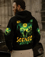 BLISSCORNERS ALWAYS TAKE THE SCENIC ROUTE BIGFOOT ALL OVER PRINT