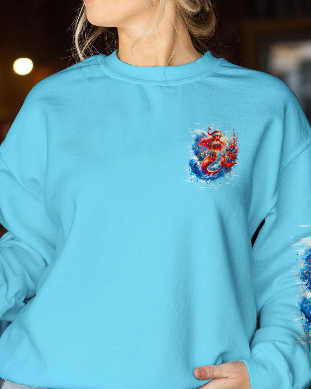 BLISSCORNERS HOLLY JOLLY MERMAID CHRISTMAS ALL OVER PRINT