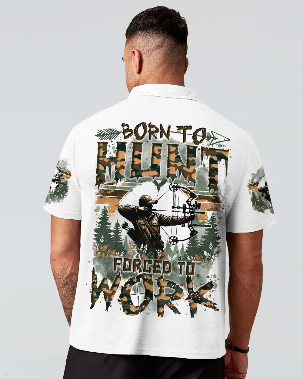 BLISSCORNERS BORN TO HUNT FORCED TO WORK ALL OVER PRINT