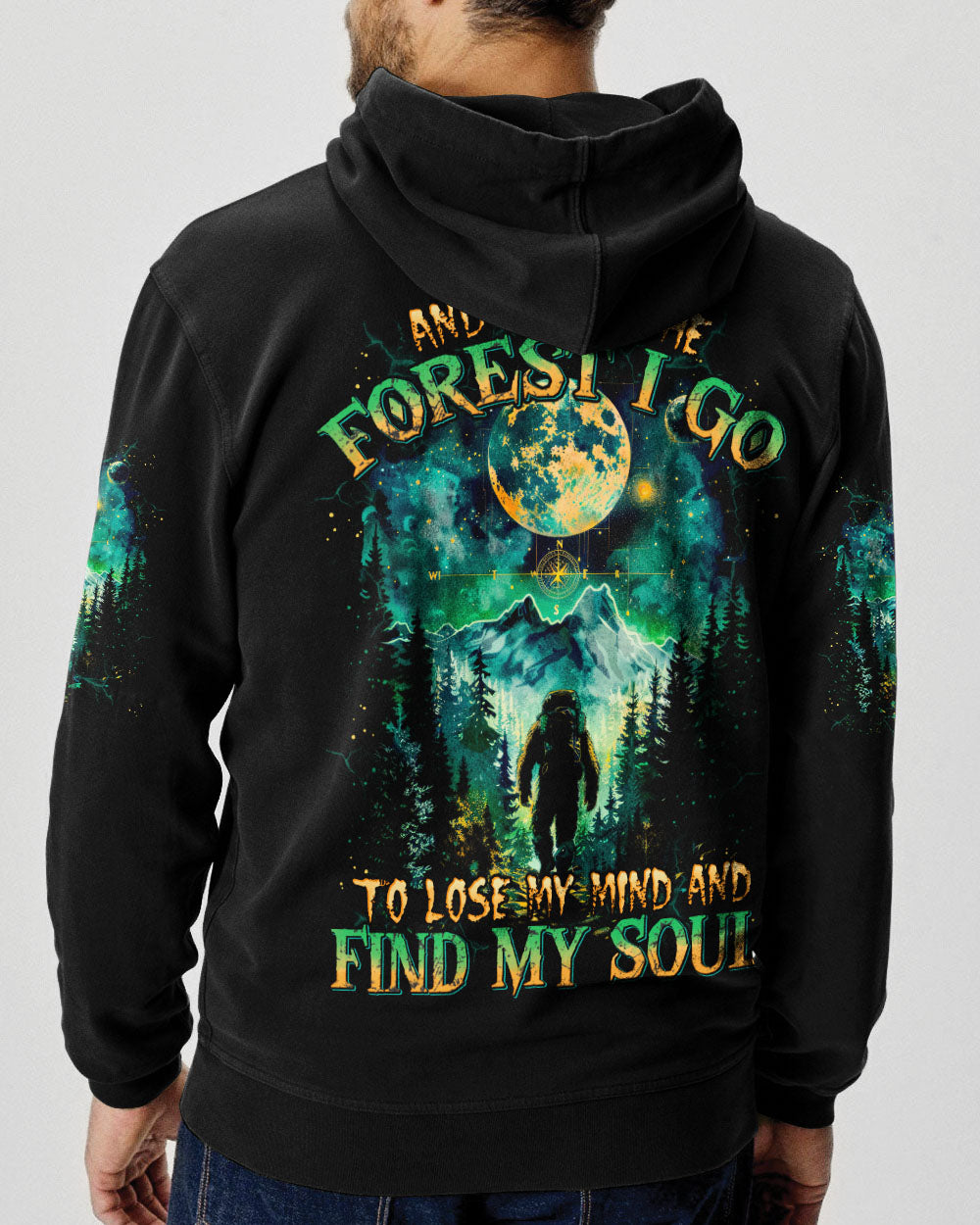 BLISSCORNERS AND INTO THE FOREST I GO BIGFOOT ALL OVER PRINT